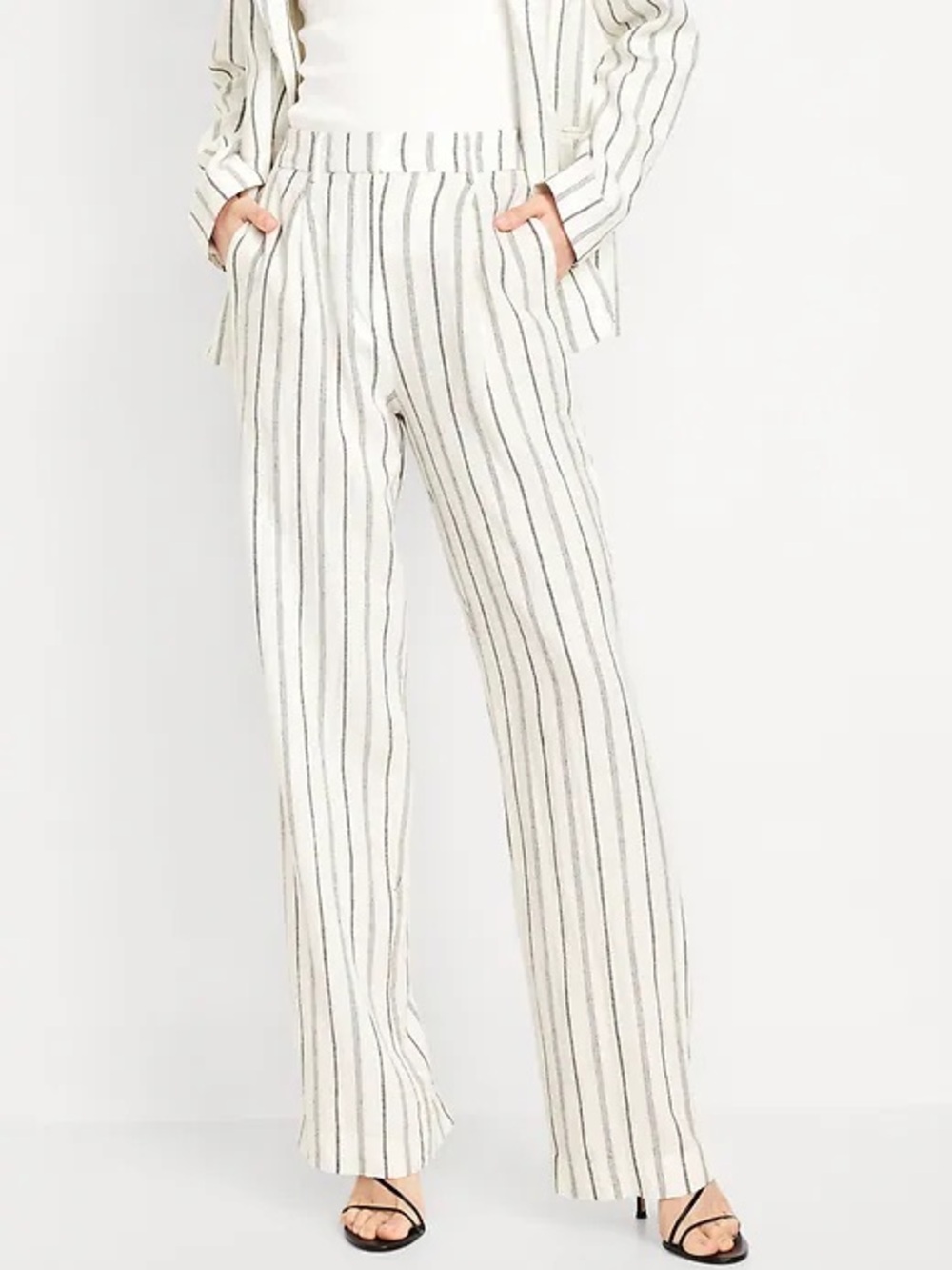 Old Navy Extra High-Waisted Linen-Blend Taylor Wide-Leg Trouser Pants